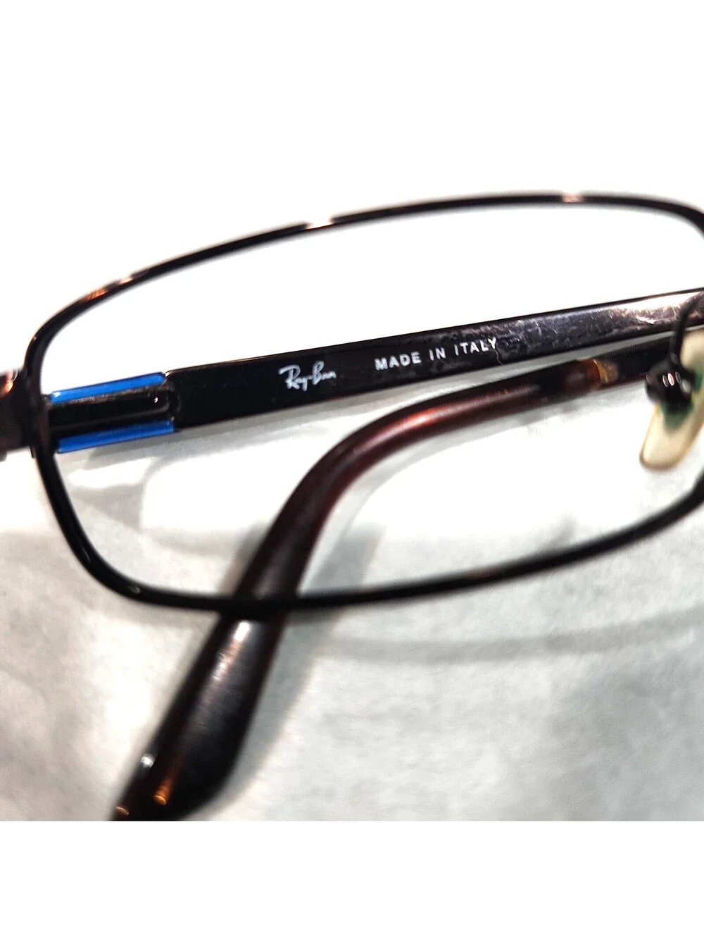 Ray Ban RB6076 2511 Brown Metal Blue Rectangular Eyeglasses 49-19 135